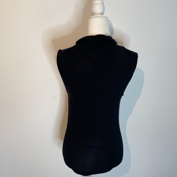 Free People Black Sleeveless Zip front Shirt size Small - Picture 3 of 4